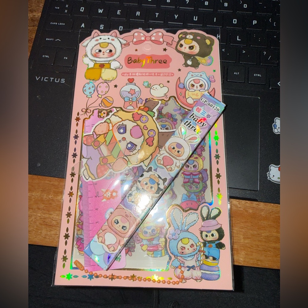 Baby Three Collector Bundle – Stickers + Blind Box Pen